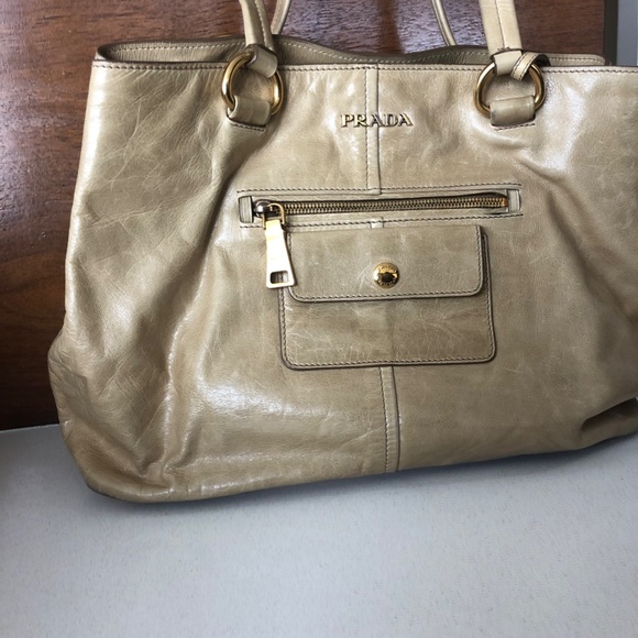 Prada Tan Leather Tote Bag - Picture 3 of 7